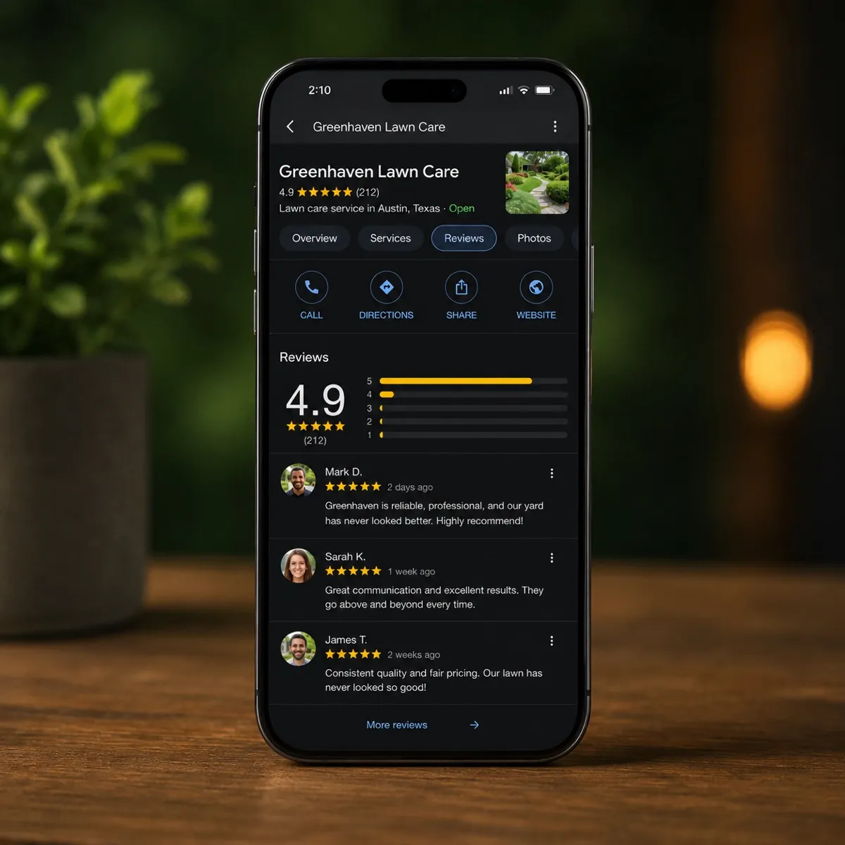 Reputation management, 5-star Google reviews for landscaping companies