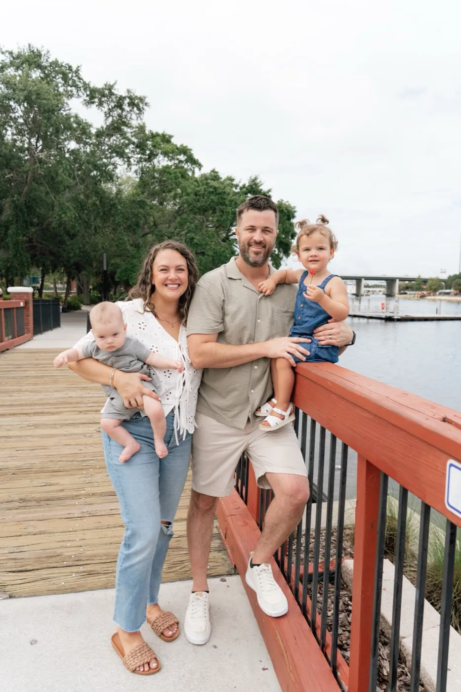 Matt Foreman, founder and owner of Lawn & Land Marketing, with his family